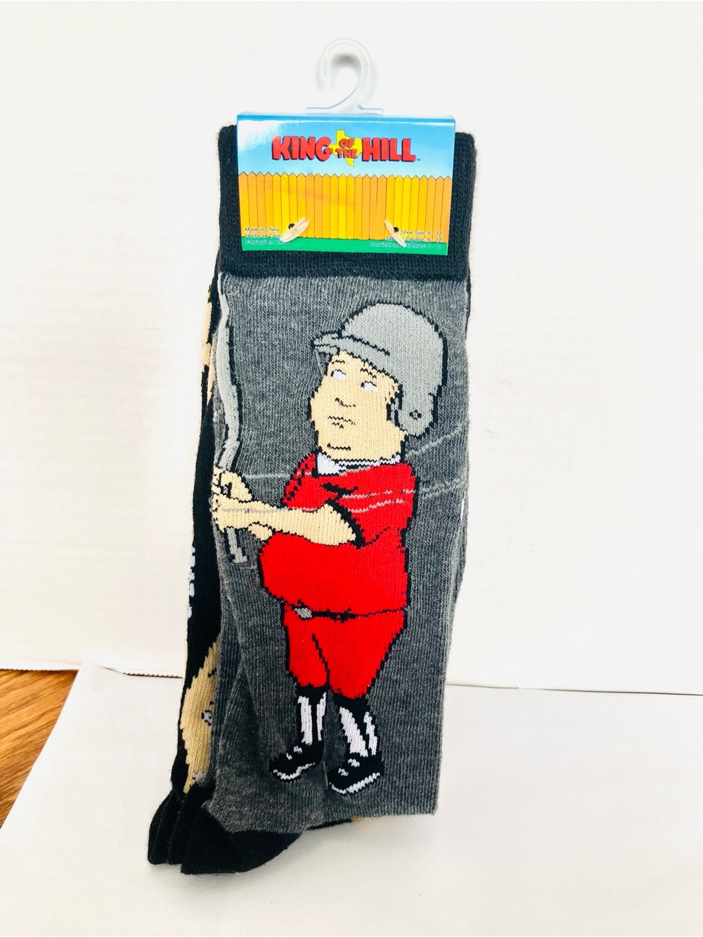 King Of The Hill Men’s Shoe Size 6-12 Novelty Crew Socks 2 Pair New Poly Blend